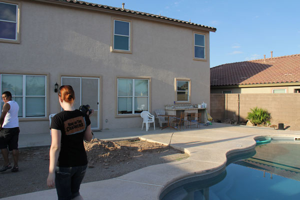 Outdoor kitchen before the transformation