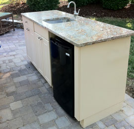 Outdoor Kitchen Refrigerator End Panel Installed