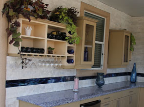 Outdoor Kitchen Wall Cabinets Installed